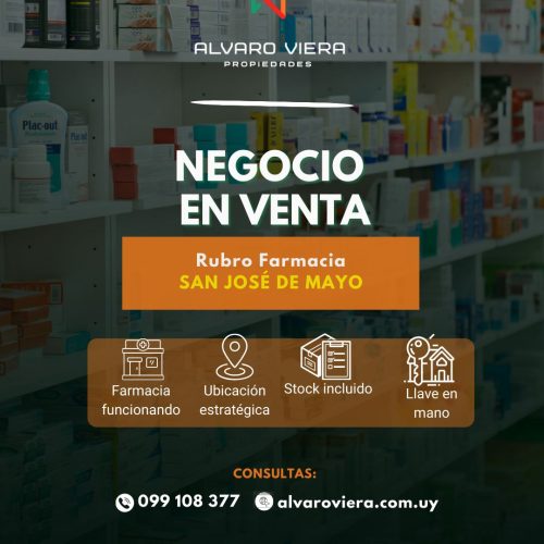 Negocio en venta en San José de Mayo – Farmacia en funcionamiento llave en mano